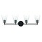 Designers Fountain Ingo 33.5in 4-Light Matte Black Modern Indoor Vanity Light with Clear Ribbed Glass Shade D230M-4B-MB - alternate 1